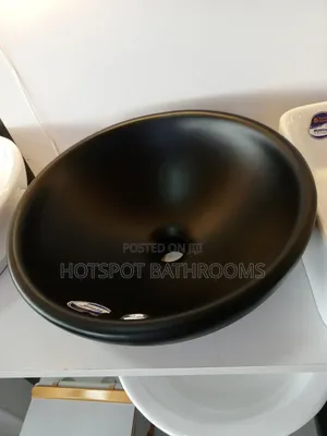 Round Matt Black Countertop Basin