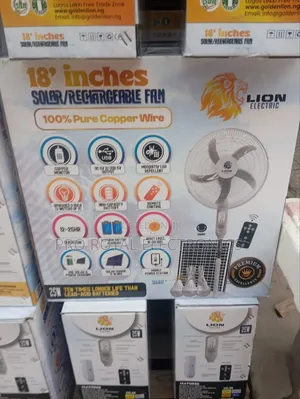 18 Inches Solar Rechargeable Fan
