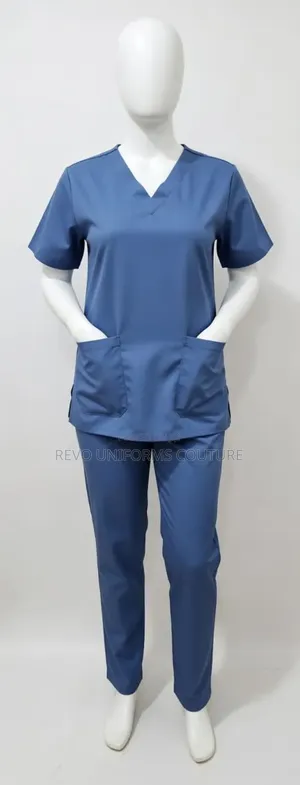 V-Neck Gray Housekeeper's Uniforms