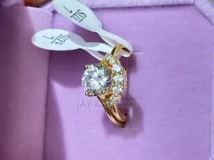  Gold Plated Cz Wedding Ring Set