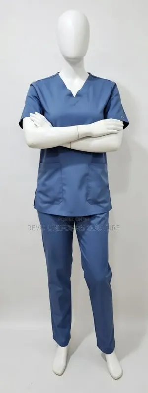 V-Neck Gray Housekeeper's Uniforms