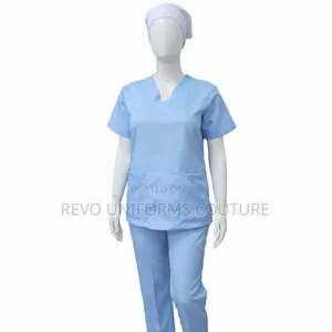 Sky Blue Housekeepers Uniform Ready for Pick Up , Navy Blue