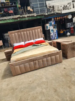 Dark Cream Coloured 6by6 Upholstery Bed Stand