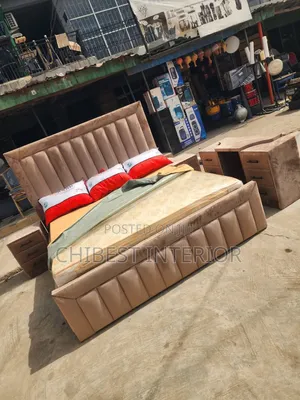 Complete Set of Upholstery Padded Bed Stand.