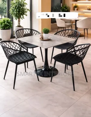 Solid One Pole Square Table With Chairs