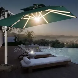 Luxury Modern Cantilever Parasol Umebrella With Led - Green