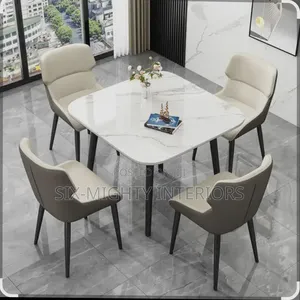 Classic Marble Dining With 4 Chairs
