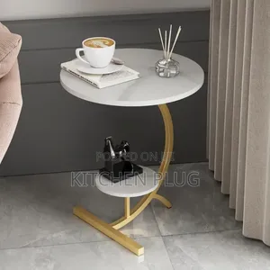 C-Shaped End Table for Sofa, Coffee, Laptop, Parlour, Bedroom, Kitchen