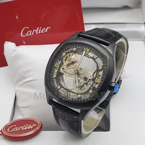 Cartier Leather X Chain Strap Original Wristwatch