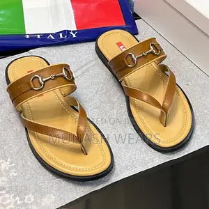 Italian Leather Slipers 40-46 Available in Black and Gold