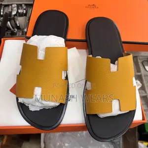 Original Hermes Slipers Available in Black and Yellow