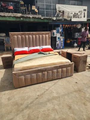 5ft Tall 6by6 Dark Cream Coloured Bed Frame.