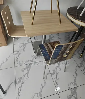 Square Wooden Top Table With 4 Chairs