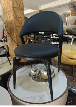 Strong Quality Leather Iron Leg Dining Chair