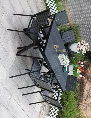 Outdoor Dining Chair Set of 6 With Table. Sun and Water Resistant.