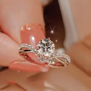V-split Moissanite In Sterling Silver Ring