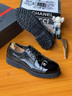 Black Patent Leather Prada Derby Shoe
