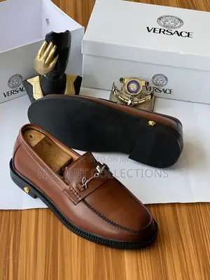 Versace Plain Leather Loafers