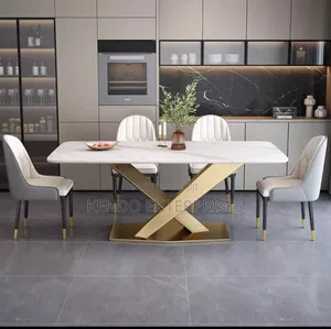 Dinning Table Marble With Set of Chairs