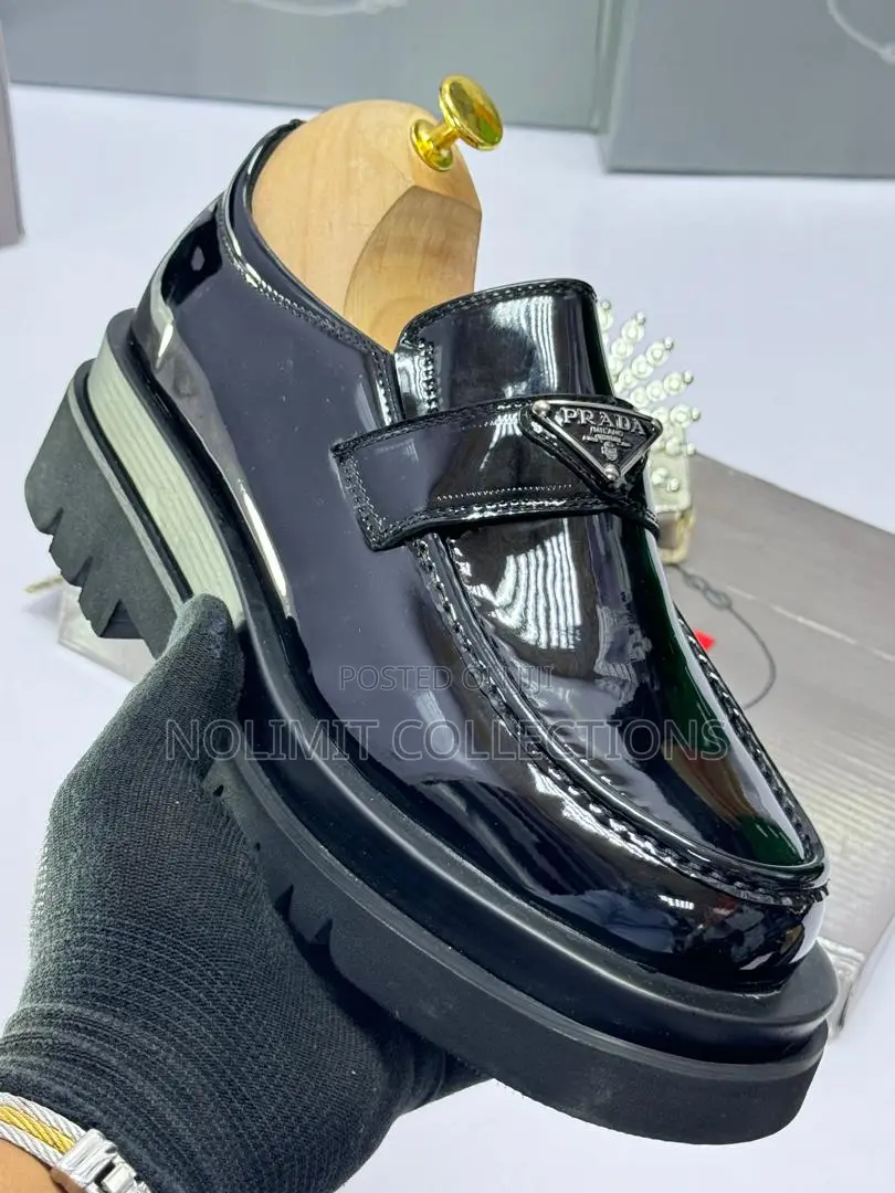 Prada Double Soled Leather Loafers