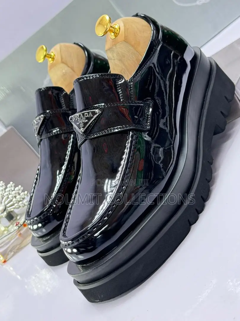 Prada Double Soled Leather Loafers