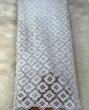 White Sequins Guipure Lace