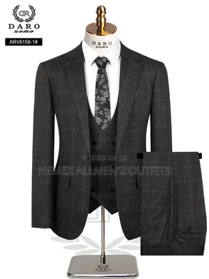 Grayish Black Check Suit