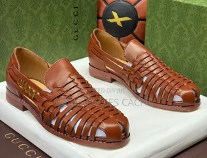 Gucci Woven Leather Loafer Sandals Size 40-46