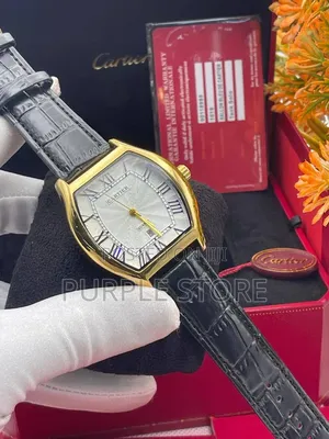 Cartier Leather Watch Unisex Quartz Dial