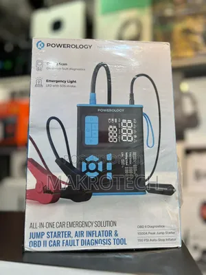 Powerology Jump Starter, Air Inflator Obd Ii Car Fault Diagnosis Too