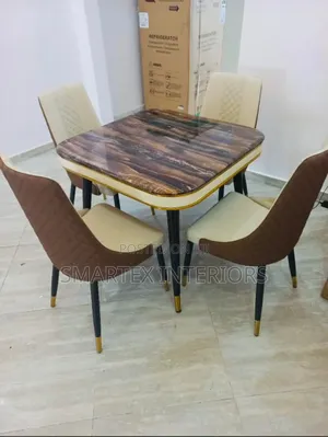 Imported Square Marble Top Table With Chairs