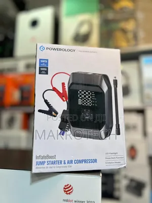 Powerology 10000mah Car Jump Starter Air Compressor, Ultra-Fast