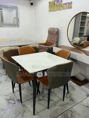 Marble Top Square Dinning Table With Chairs