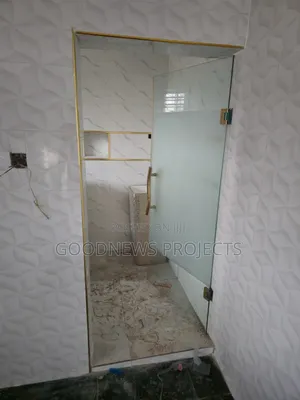 Half Frosted Glass Door With Gold Accessory