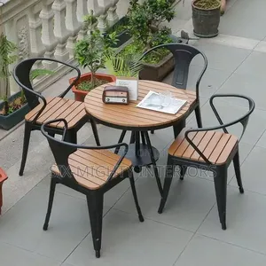 Outdoor Wooden Table and Chair Set (By 4)