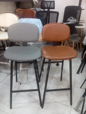 Barstool Chair Gary, Black and Brown 