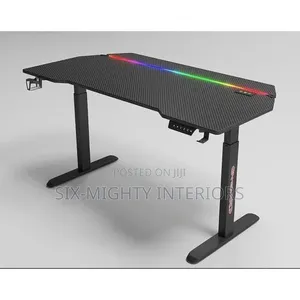 Modern Adjustable Height Electric Standing Desk With Led Lights 1.2m