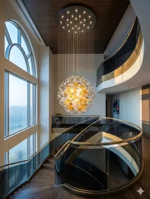 Crystal Luxury Rain Drop Led Chandelier Staircase Light
