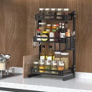 3-tier Black Stainless Steel Kitchen Organizer Rack