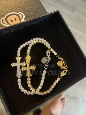 Bape X Chrome Hearts Steel Nontarnish Streetwear Tennis Cross Bracelet