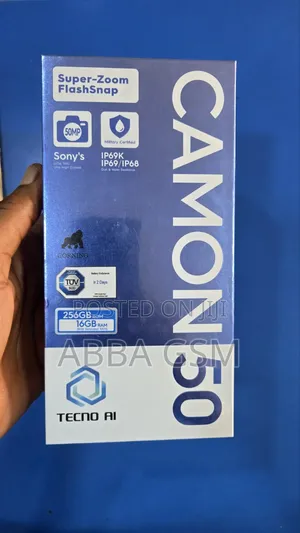 New Tecno Camon 50 256 GB Black