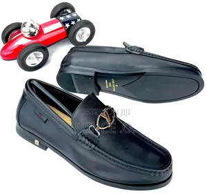 Black and Brown Lv Leather Loafers