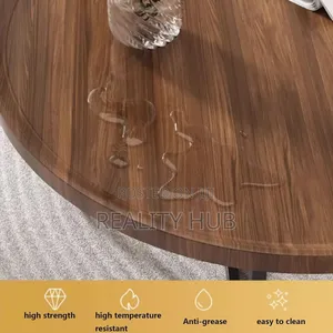 Round Industrial Coffee Table - (Color : Walnut, Size : 1set 80+60