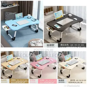 Multi-Functional Foldable Laptop Table With Drawer Cup Holder.