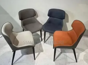 Strong Leather Iron Leg Dining Chair