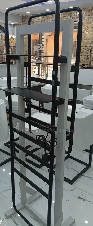 Black Electric Towel Warmer Rack With Shelf
