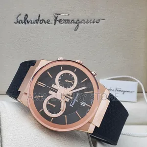 Salvatore Ferragamo Luxury Rubber Strap Men's Wristwatches