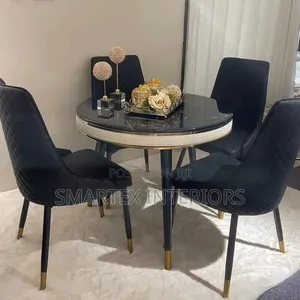 Round Marble Top Dinning Table With Chairs