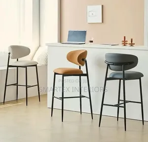 Noble Quality Leather Iron Leg Barstools