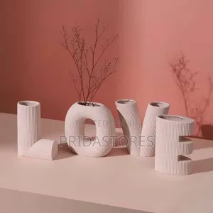 Nordic Creative Art Love Letter Stripe Ceramic Vase